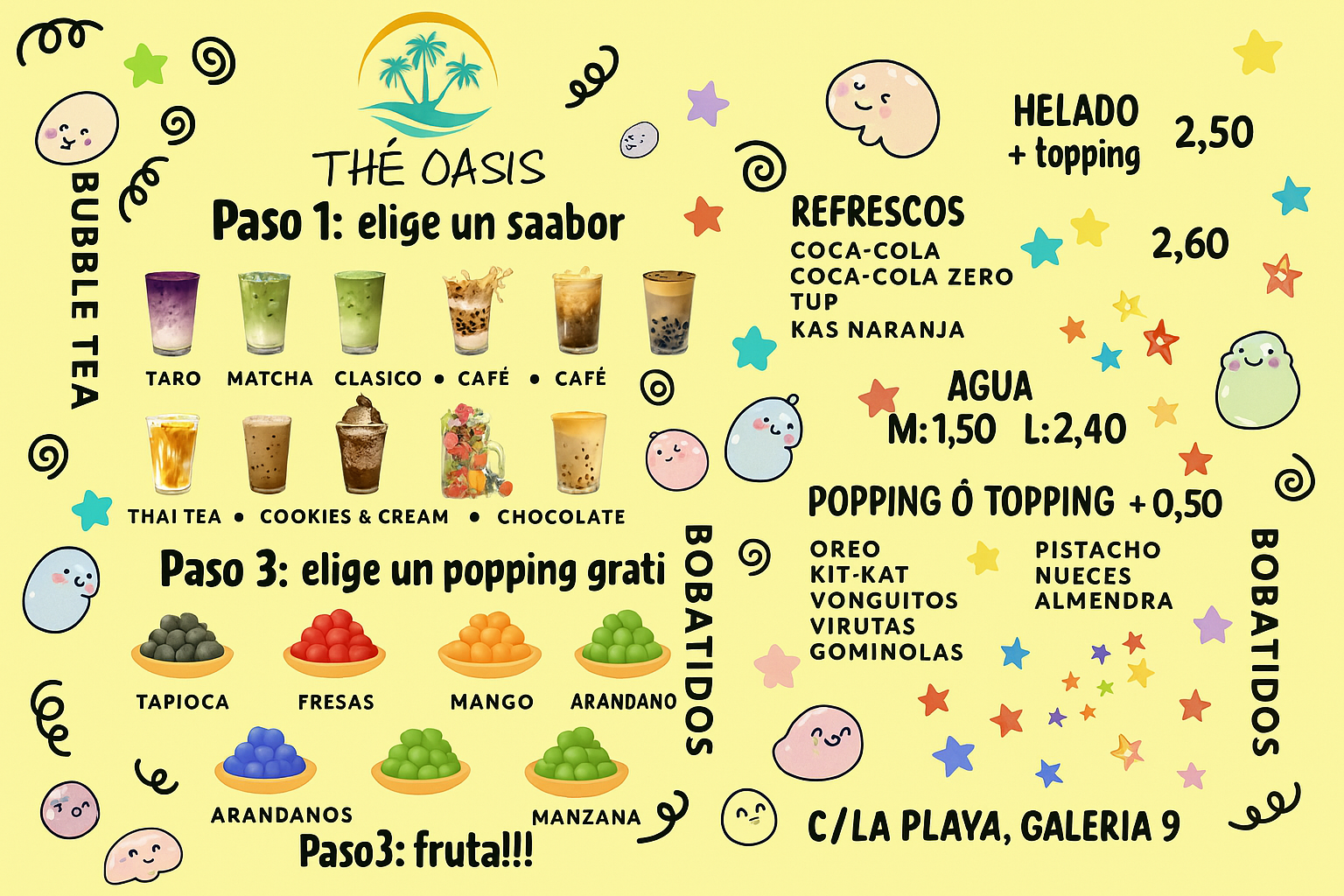 The Oasis Menu
